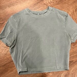SKIMS Green Boxy Crop T-Shirt Short Sleeve
